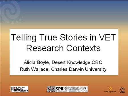 Presentation Overview Introduction VET research in Aboriginal/Indigenous contexts The place and role of emerging technologies for data collection and.