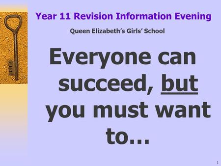 Year 11 Revision Information Evening
