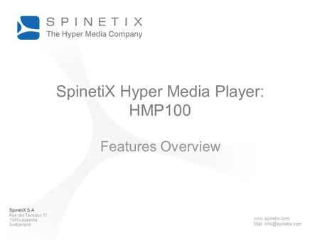 SpinetiX Hyper Media Player: HMP100