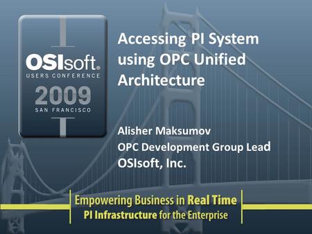 Accessing PI System using OPC Unified Architecture