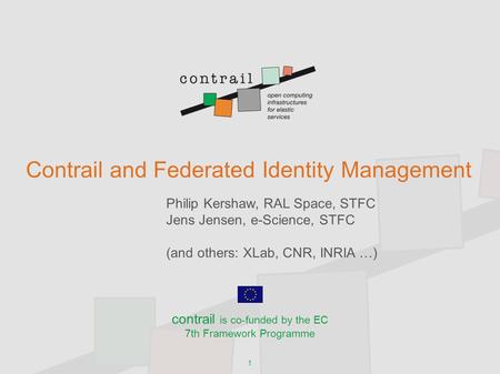 Contrail and Federated Identity Management