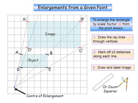 X2 Enlargements from a Given Point A/ B/ D/ C/ A B D C