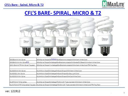 CFL’s Bare- Spiral, Micro & T2