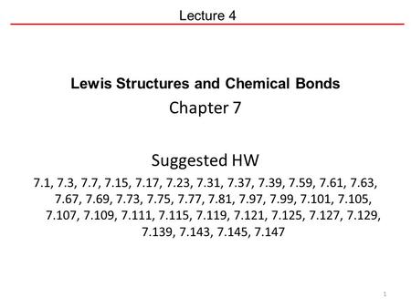 Lewis Structures and Chemical Bonds