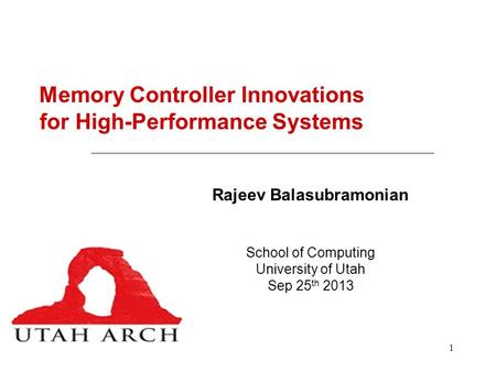 Memory Controller Innovations for High-Performance Systems