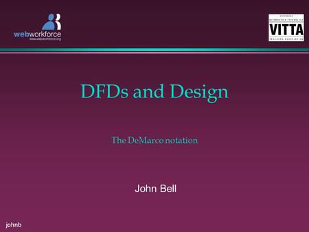 Johnb DFDs and Design John Bell The DeMarco notation.