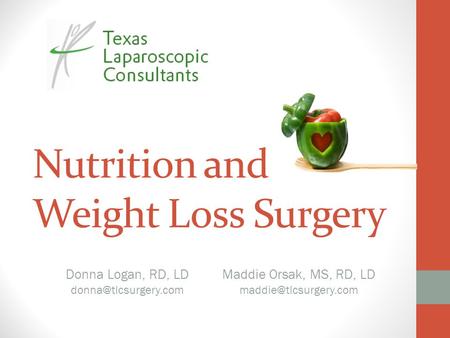 Nutrition and Weight Loss Surgery