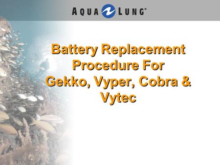 Battery Replacement Procedure For Gekko, Vyper, Cobra & Vytec.