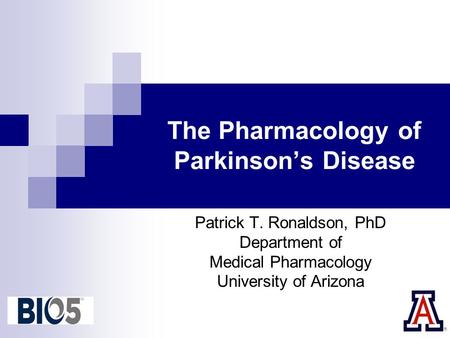 The Pharmacology of Parkinson’s Disease