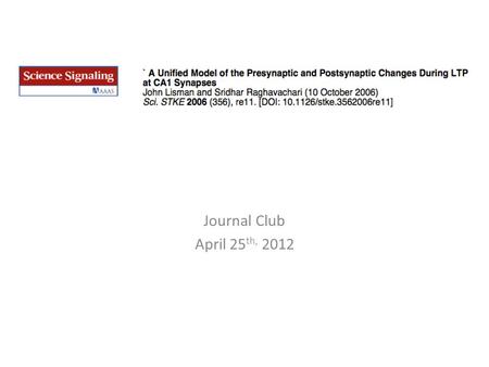 Journal Club April 25 th, 2012. Paper Layout Overview Quantal transmission of CA1 synapses Properties of basal transmission: – The GluR1 sub-unit in distance-dependent.