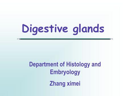 Digestive glands Department of Histology and Embryology Zhang ximei.