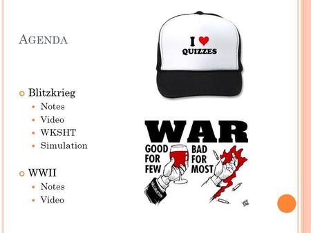 A GENDA Blitzkrieg Notes Video WKSHT Simulation WWII Notes Video.
