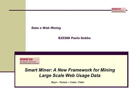Data e Web Mining Paolo Gobbo