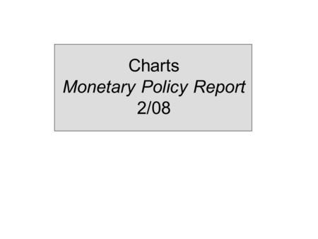 Charts Monetary Policy Report 2/08. 1 Monetary policy assessments and strategy.