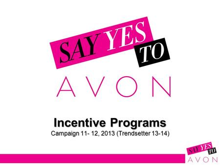 Incentive Programs Campaign 11- 12, 2013 (Trendsetter 13-14)