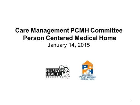 1 Care Management PCMH Committee Person Centered Medical Home January 14, 2015.