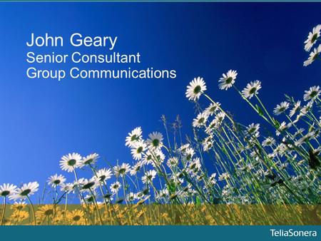 John Geary Senior Consultant Group Communications.