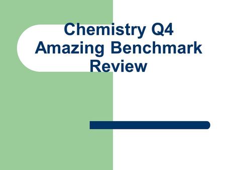Chemistry Q4 Amazing Benchmark Review. Example 1: Standard 9a: Know how to use Le Chatelier’s Principle to predict the effect of changes in concentration,
