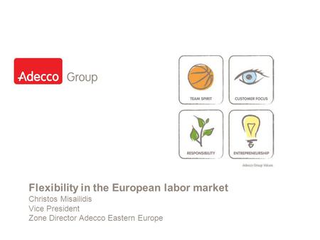 Slide 1 Flexibility in the European labor market Christos Misailidis Vice President Zone Director Adecco Eastern Europe.