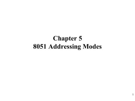 Chapter Addressing Modes