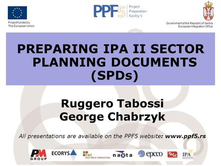 PREPARING IPA II SECTOR PLANNING DOCUMENTS (SPDs)