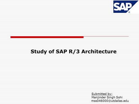 Study of SAP R/3 Architecture