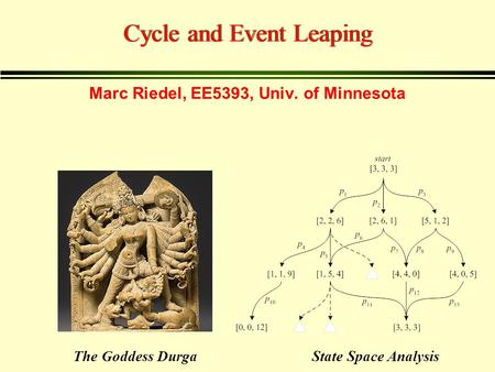 Cycle and Event Leaping State Space AnalysisThe Goddess Durga Marc Riedel, EE5393, Univ. of Minnesota.