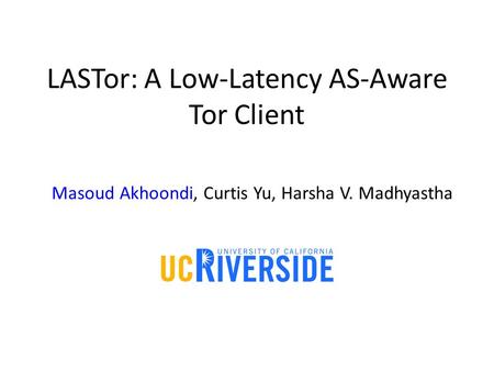 LASTor: A Low-Latency AS-Aware Tor Client