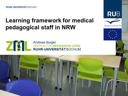 Learning framework for medical pedagogical staff in NRW Andreas Burger ZENTRUM FÜR MEDIZINISCHE LEHRE RUHR-UNIVERSITÄT BOCHUM.
