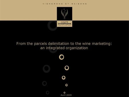 From the parcels delimitation to the wine marketing: an integrated organization Avril 2009.