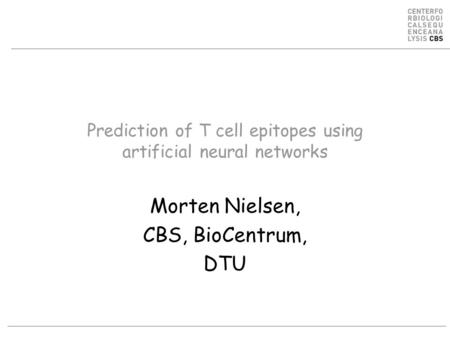 Prediction of T cell epitopes using artificial neural networks