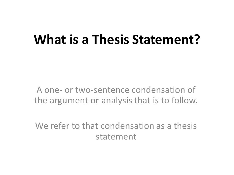 can a thesis be two sentences