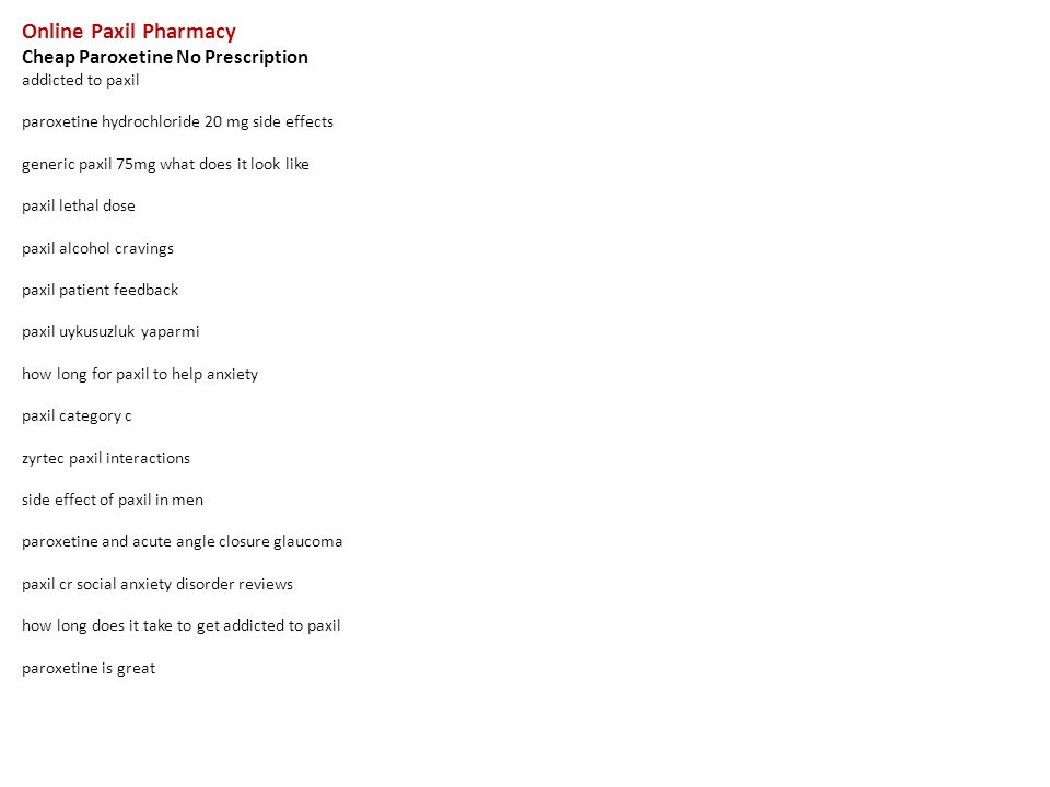 Paxil online pharmacy