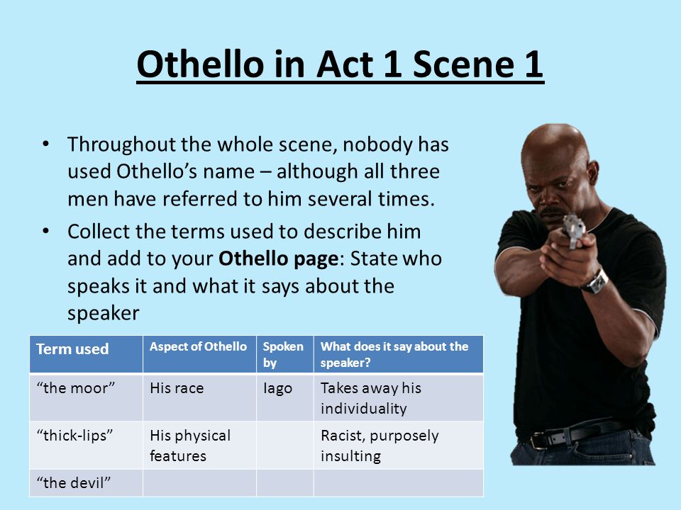 presentation of othello in act 1