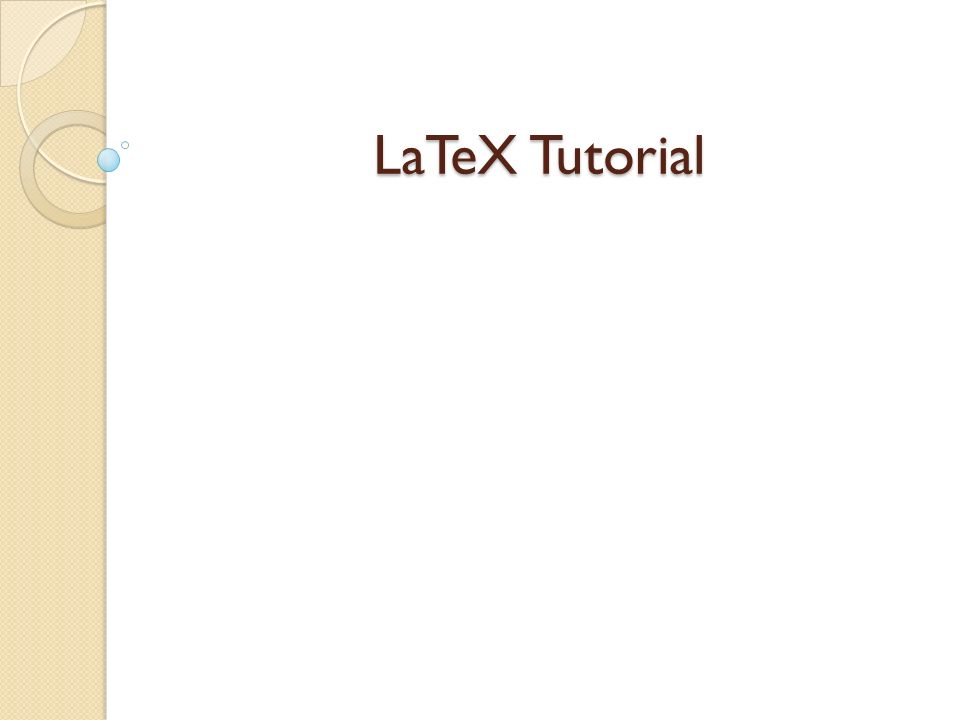 Latex Manual