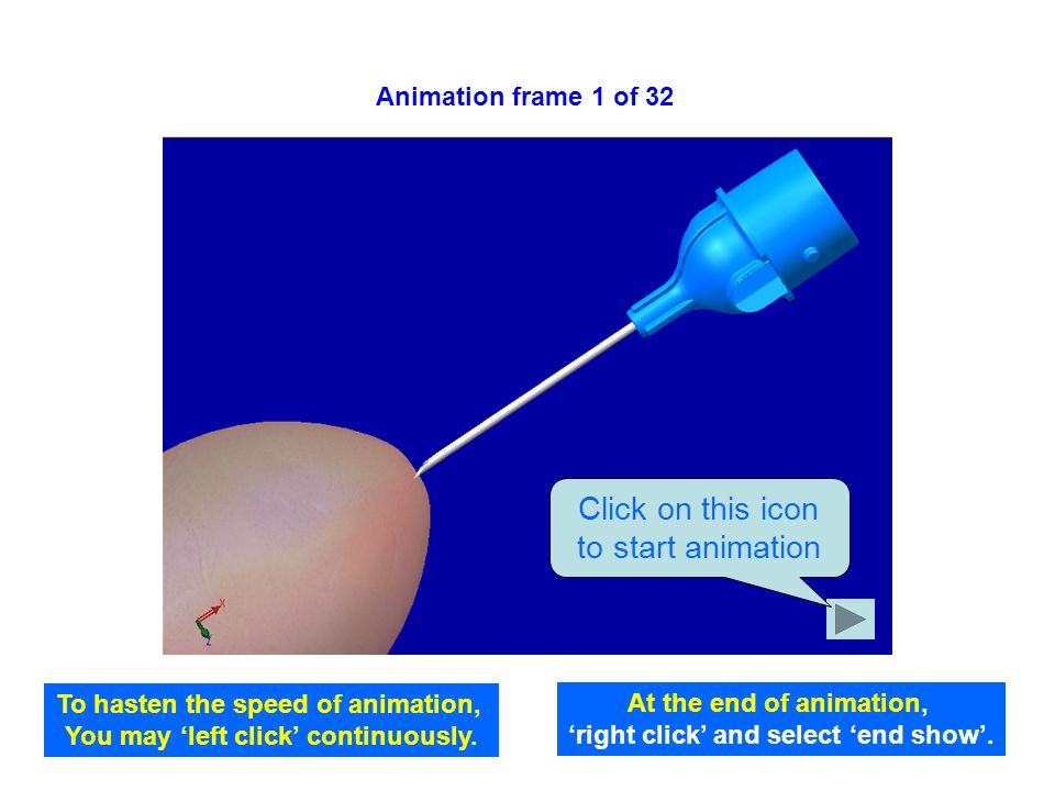 Click on this icon to start animation At the end of animation, 'right  click' and select 'end show'. Animation frame 1 of 32 To hasten the speed  of animation, - ppt download