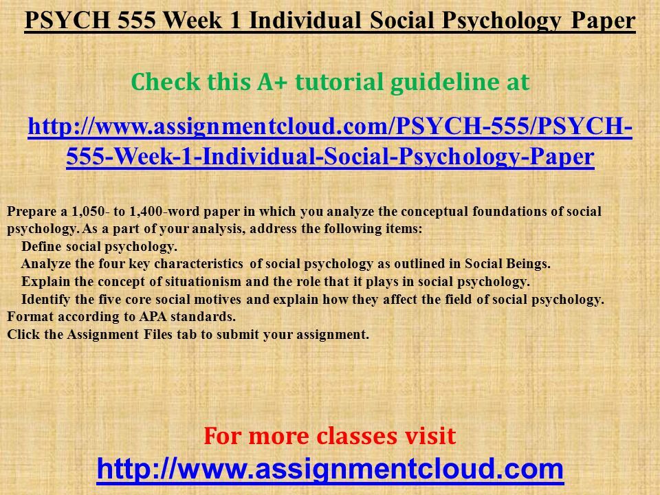 define social psychology paper