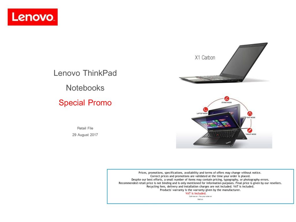 Lenovo ThinkPad Notebooks Special Promo - ppt video online download