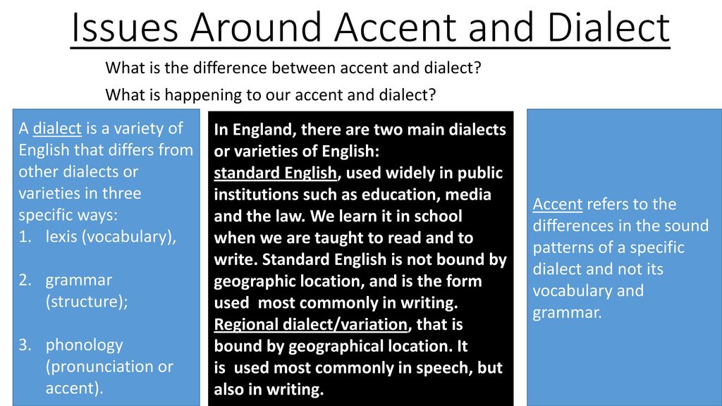 Difference Between Dialect and Accent
