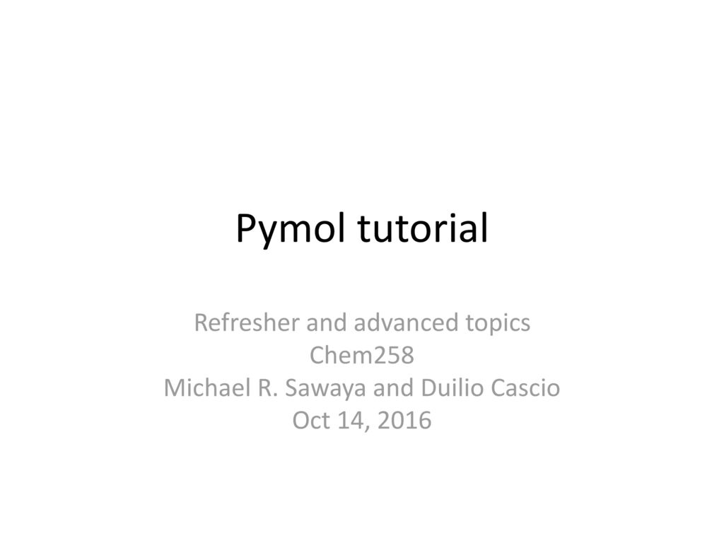 pymol tutorial author pymol tutorial author