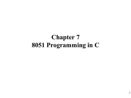 Chapter Programming in C