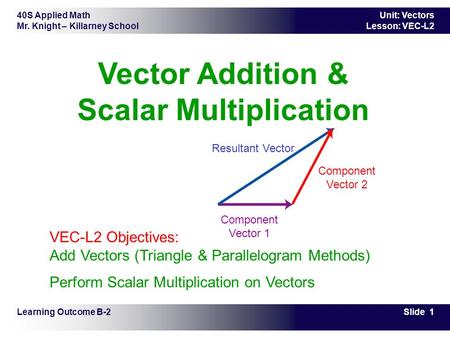 Vector Addition & Scalar Multiplication