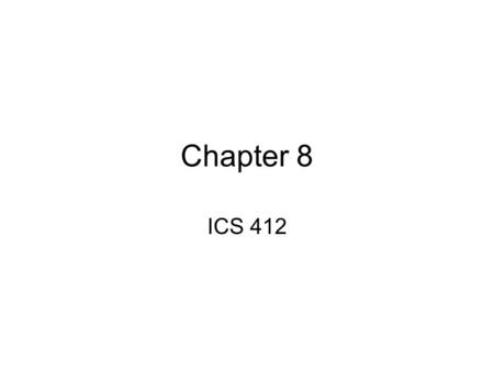 Chapter 8 ICS 412. Code Generation Final phase of a compiler construction. It generates executable code for a target machine. A compiler may instead generate.