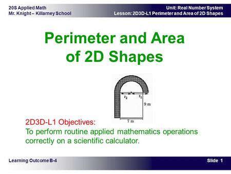 Perimeter and Area of 2D Shapes