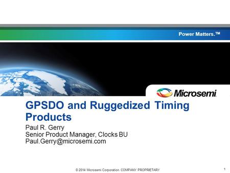 GPSDO and Ruggedized Timing Products