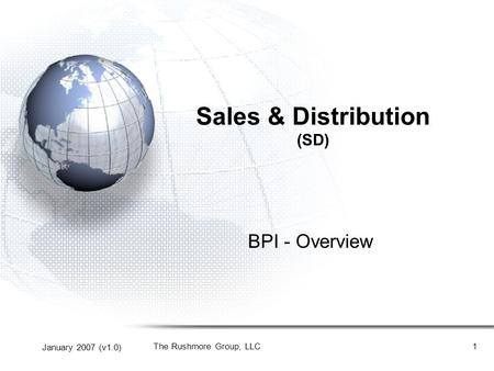 Sales & Distribution (SD)