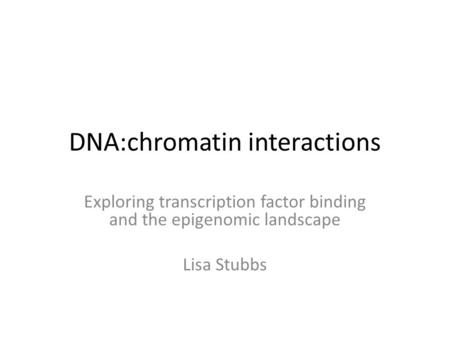 DNA:chromatin interactions