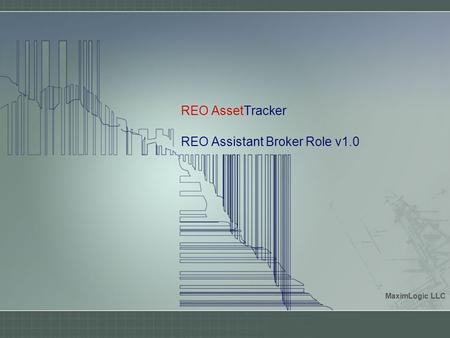 REO AssetTracker REO Assistant Broker Role v1.0 MaximLogic LLC.