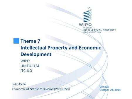 Theme 7 Intellectual Property and Economic Development