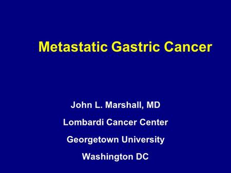 Metastatic Gastric Cancer